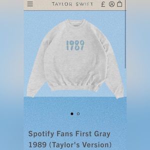 SPOTIFY FANS FIRST GRAY 1989 TAYLORS VERSION CREWNECK - OFFICIAL TAYLOR SWIFT